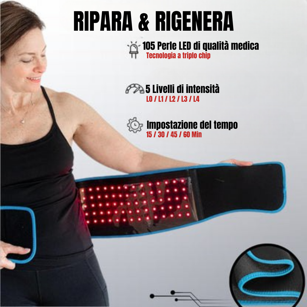 Luminora AuraFLEX Cintura per Terapia con Luce Rossa e Infrarossa